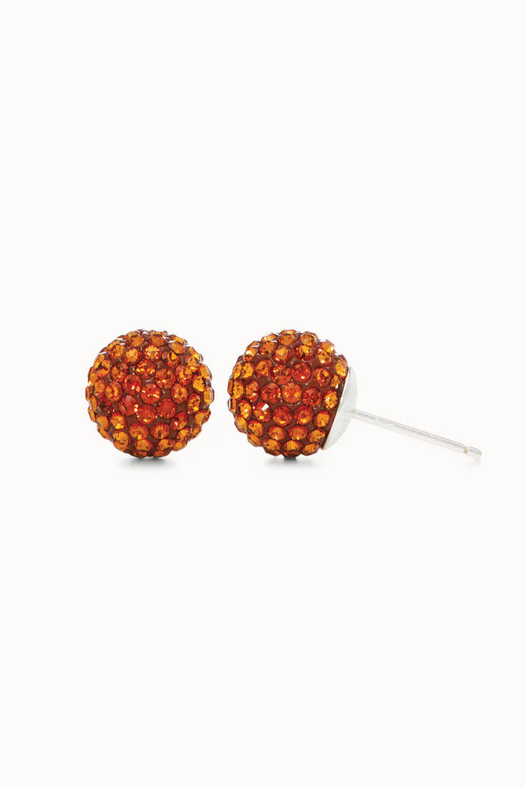 10mm Sparkle Ball Earrings - Light Amber - AMB