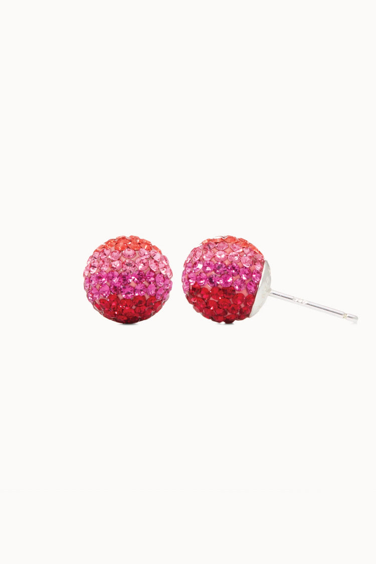 10mm Sparkle Ball Earrings- Prismatic Pink - PRI