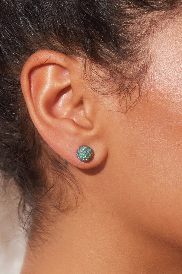 8mm Sparkle Ball Earrings - Mermaid Scales - MRD