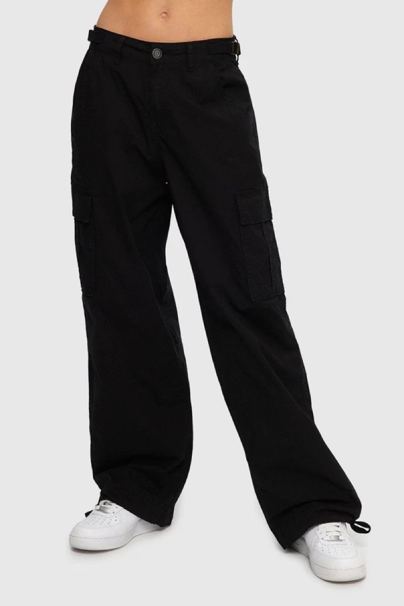 90's Cargo Wide Leg Pants - BLK