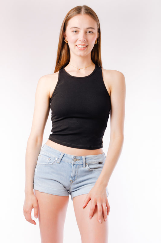 August Crop Tank - BLK