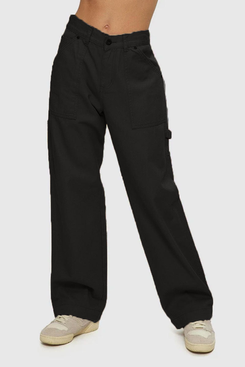 Baggy Low Rise Carpenter Pants - BLK