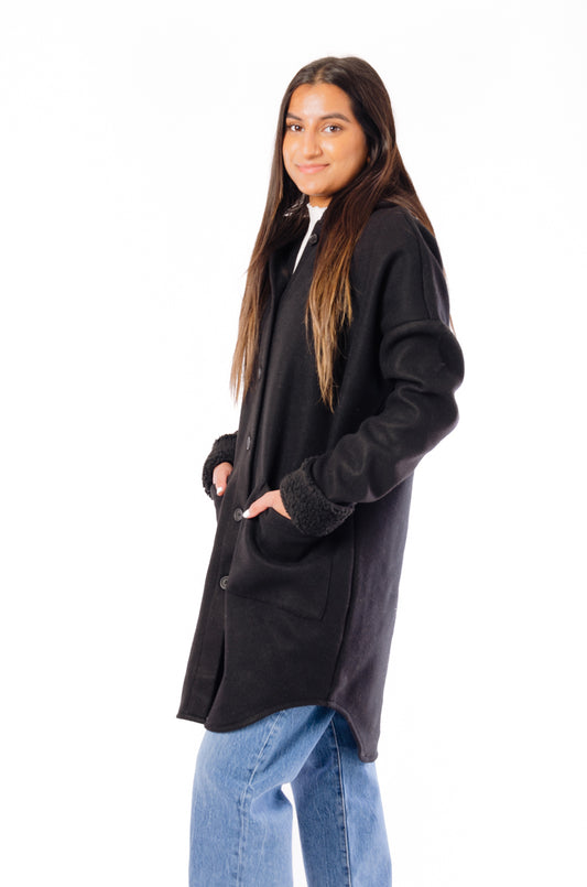 Bea Melton Hooded Jacket - BLK