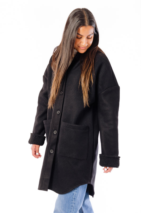 Bea Melton Hooded Jacket - BLK