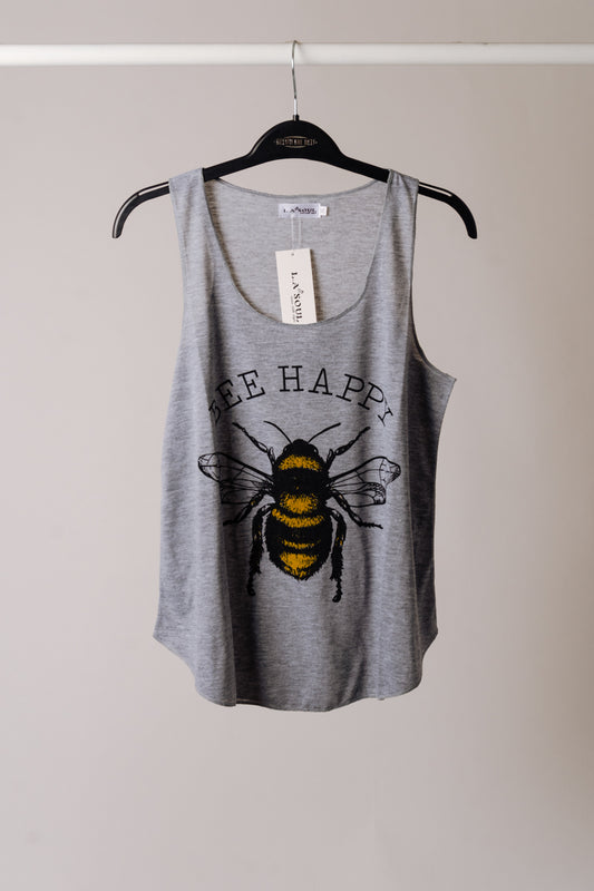 Bee Happy Tank - GRY