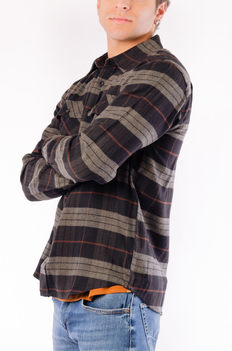 Bowery Long Sleeve Flannel - BLK