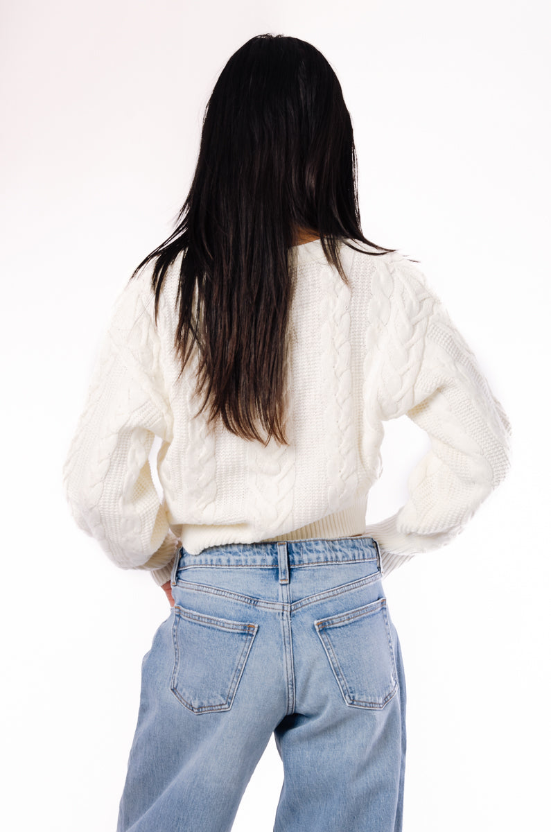 Braided Cardigan - WHT