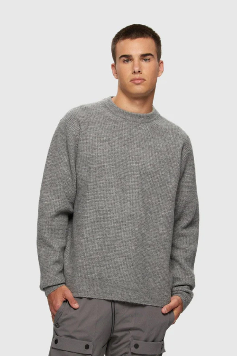 Brushed Knit Crew - GRY