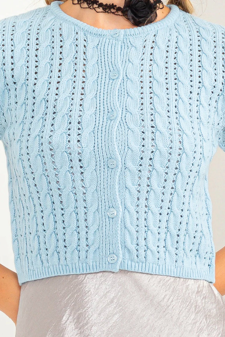 San Fran Cable Cardigan - BLU