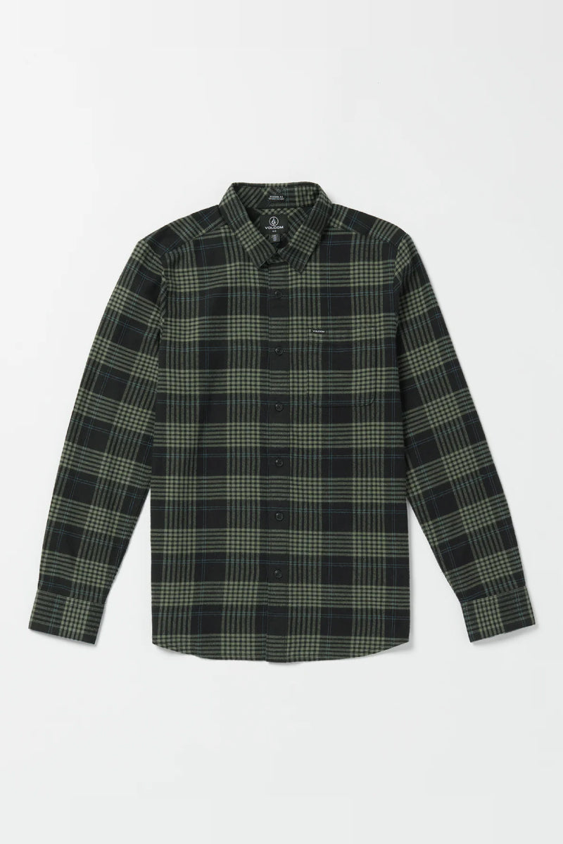 Caden Plaid Button Up - BLK