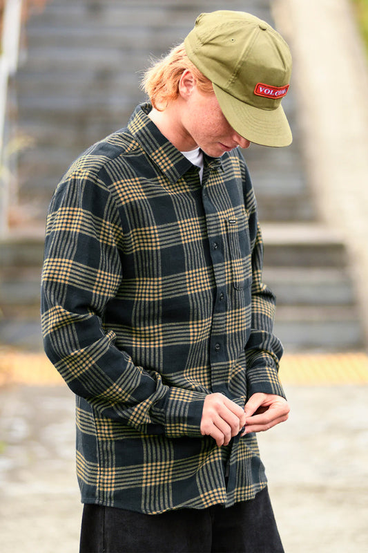 Caden Plaid Button Up - NVY