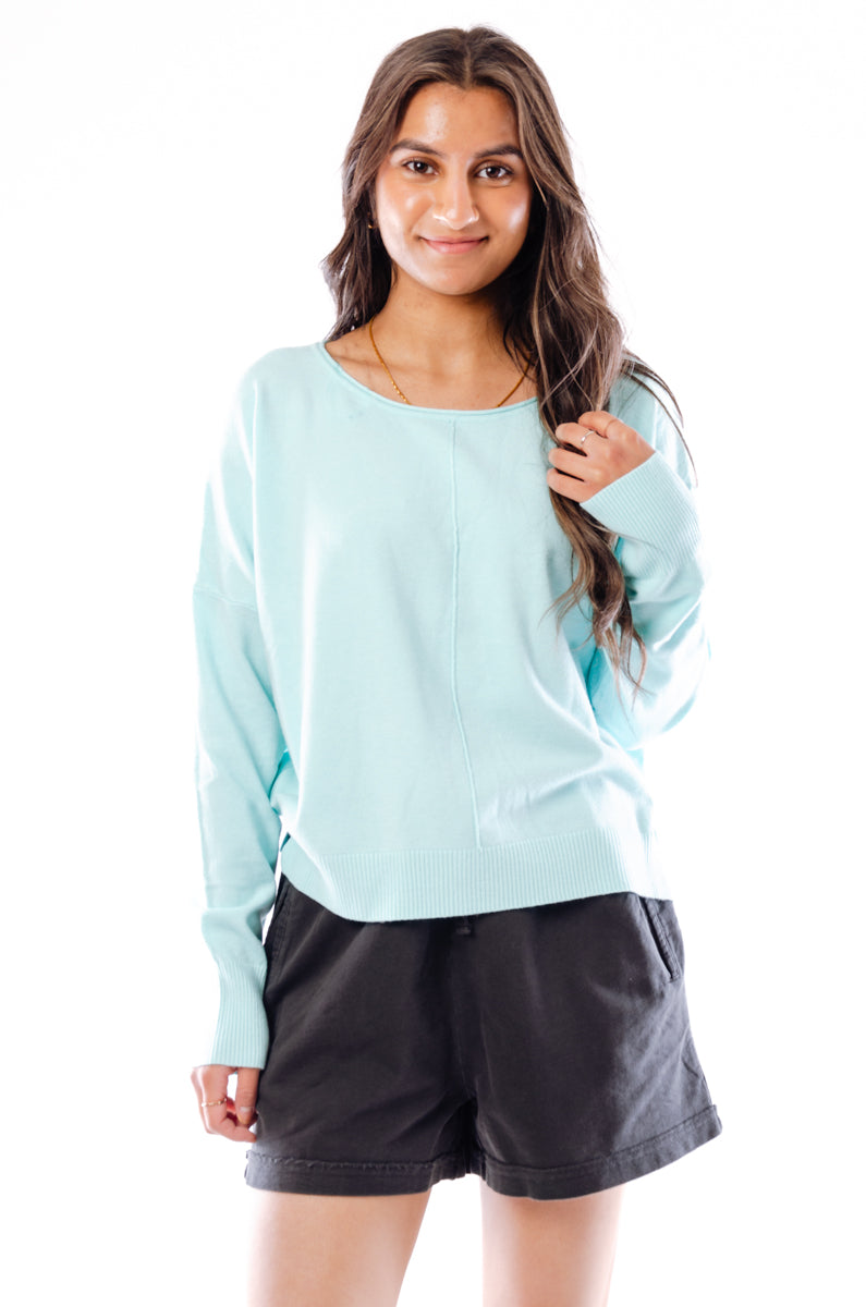 Centre Rib Sweater Tunic - AQU