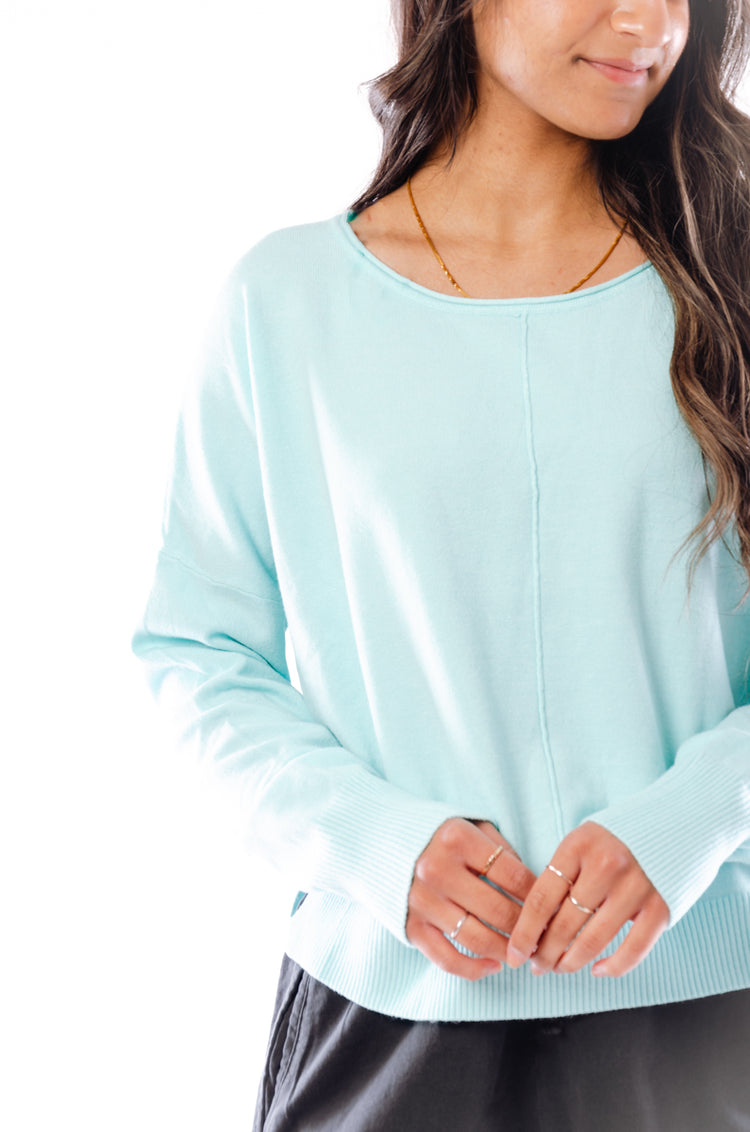 Centre Rib Sweater Tunic - AQU