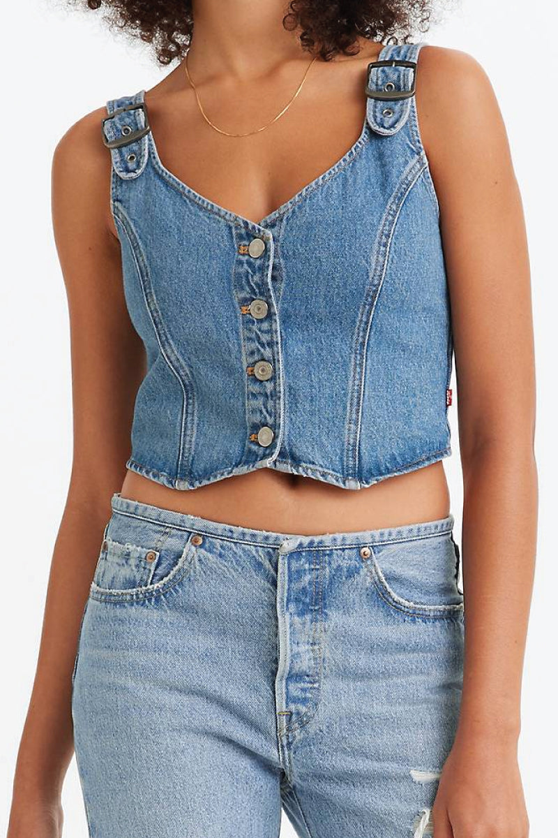 Charlie Denim Crop Top - INW