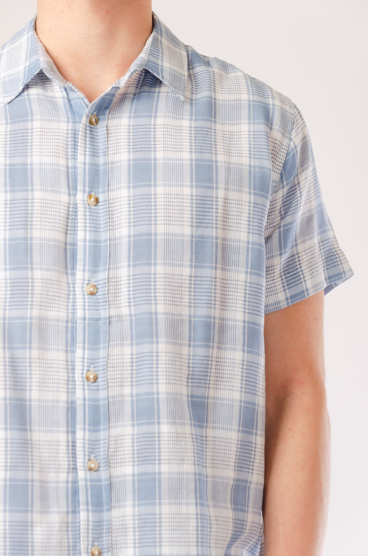 Check Short Sleeve Shirt - BLU