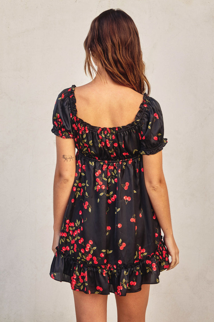 Cherries Ruffled Dress - CHY