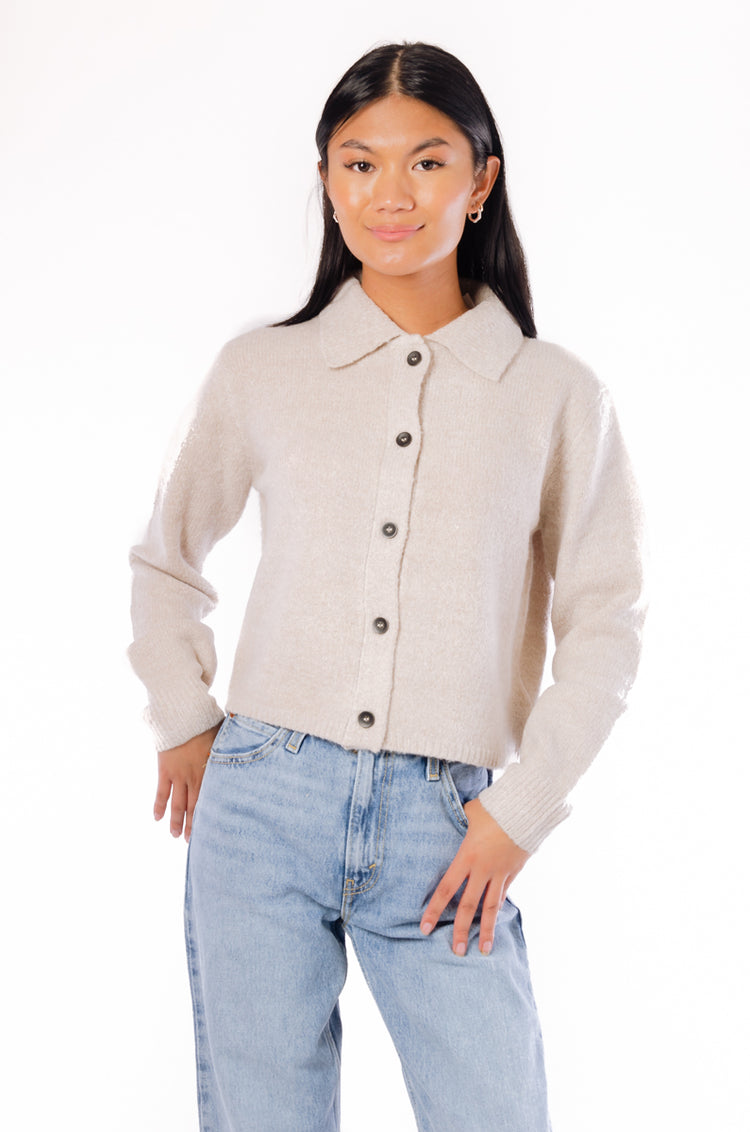 Collared Cardigan - NAT