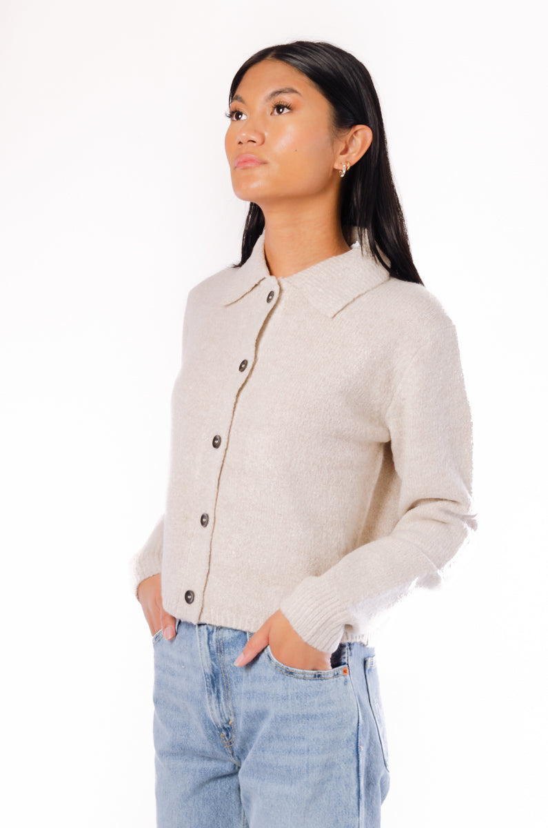 Collared Cardigan - NAT