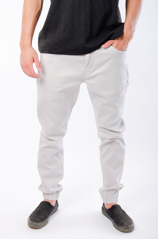 Coloured Denim Joggers - GRY