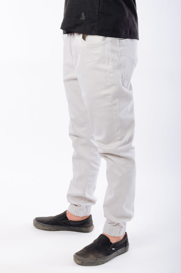 Coloured Denim Joggers - GRY