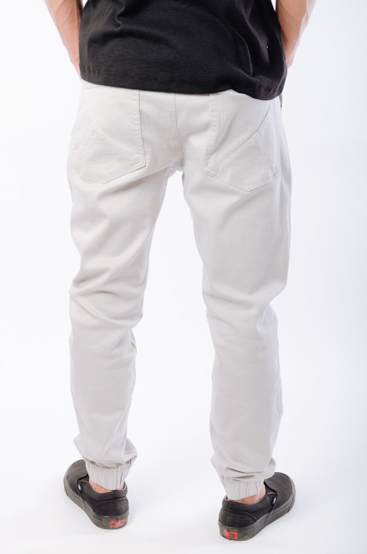 Coloured Denim Joggers - GRY