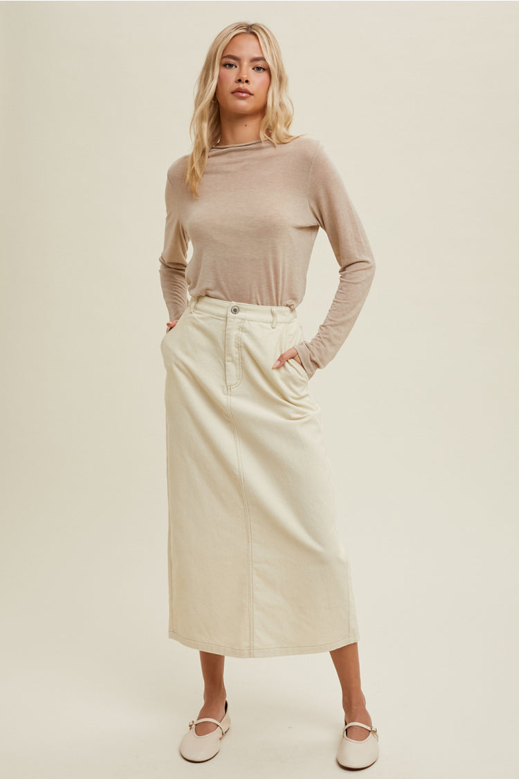 Cord Maxi Skirt - ECR