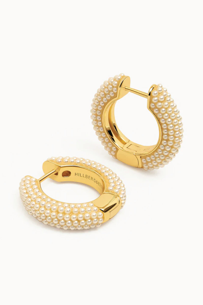 Cream Pearl Hoop Earrings - PRL