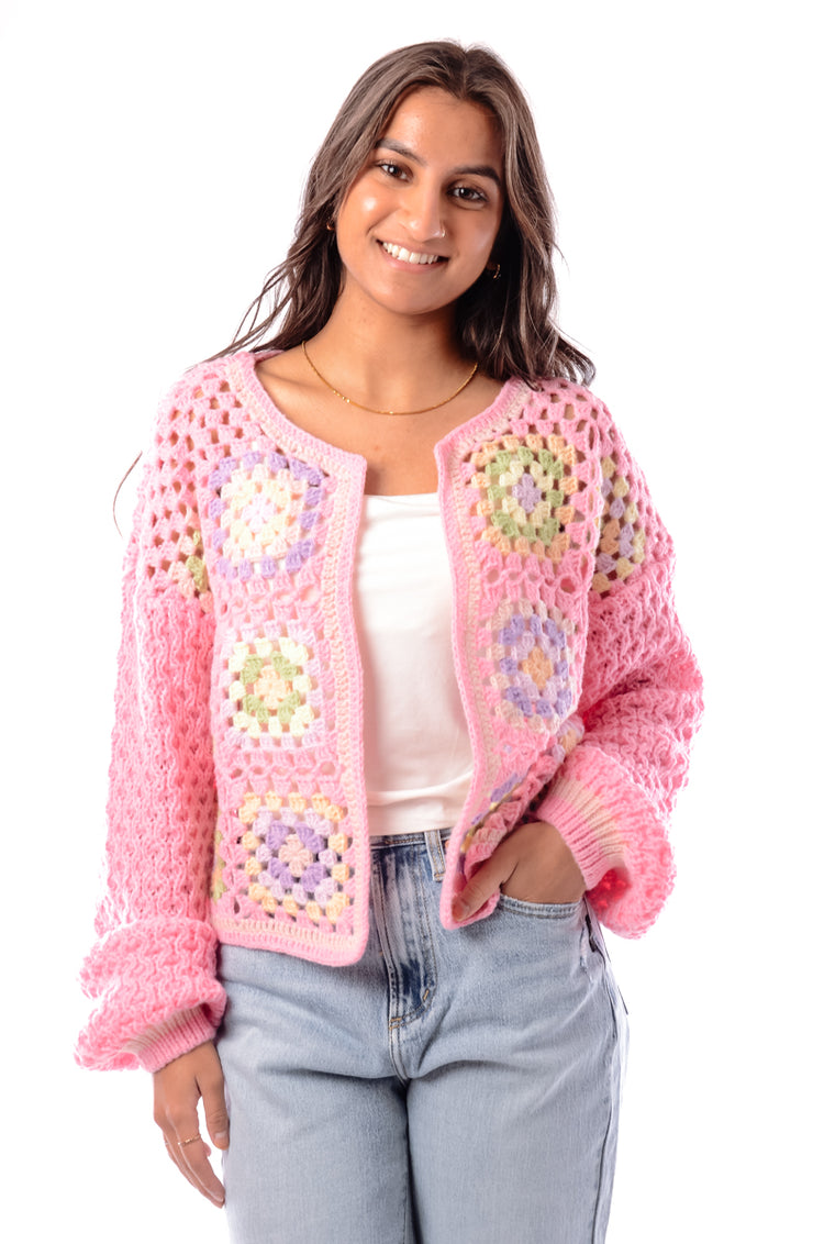 Crochet Cardi - PNK