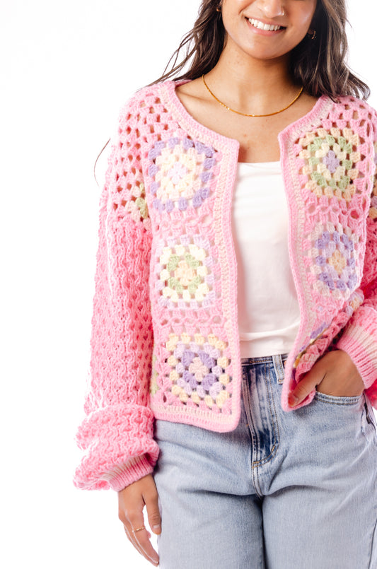 Crochet Cardi - PNK