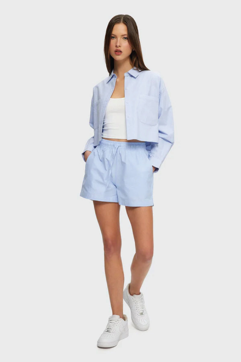 Cropped Oxford Shirt - BLU