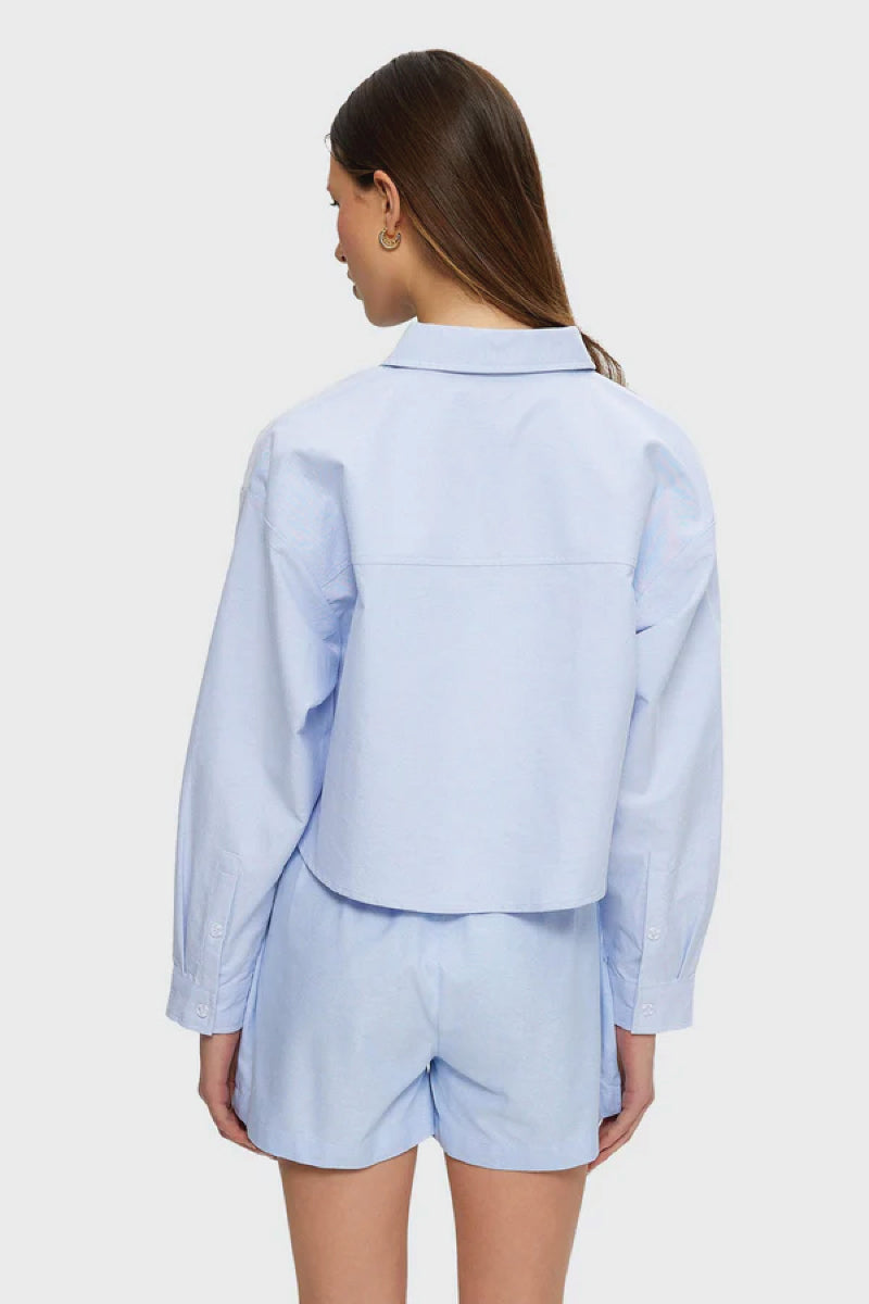 Cropped Oxford Shirt - BLU