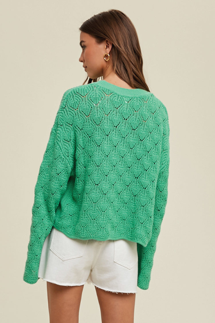 Daisy On My Mind Sweater - GRN