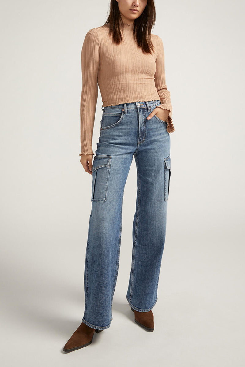 Denim Cargo Wide Leg - 31