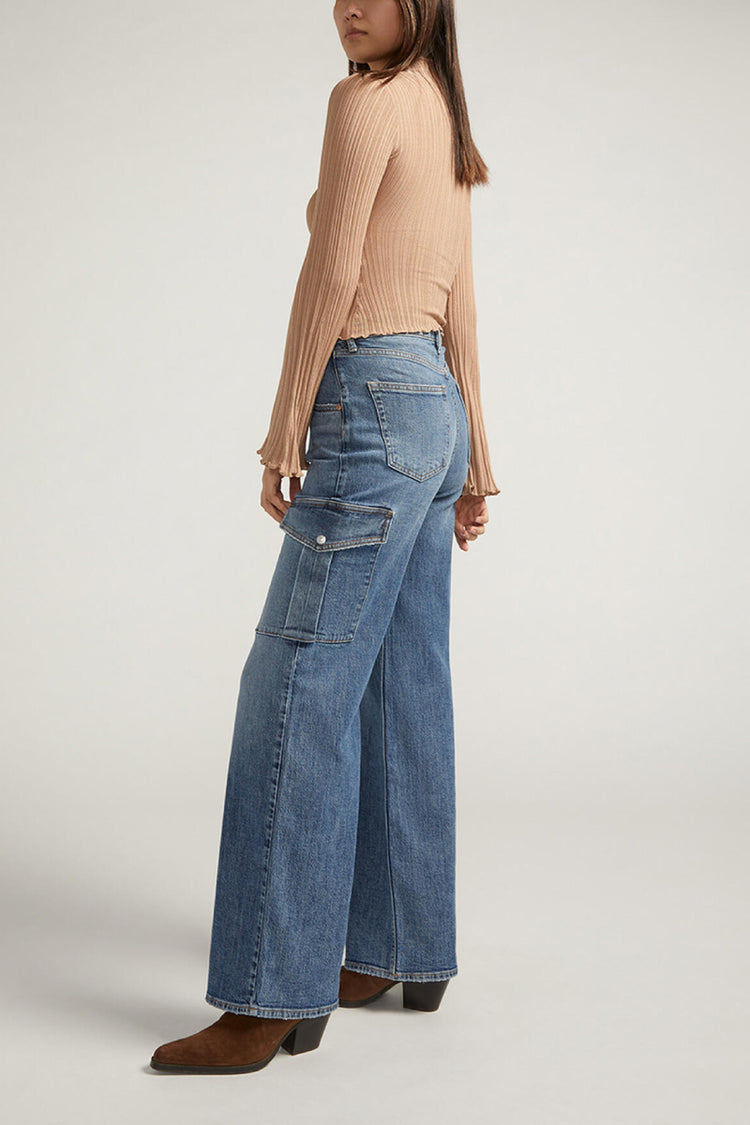 Denim Cargo Wide Leg - 31