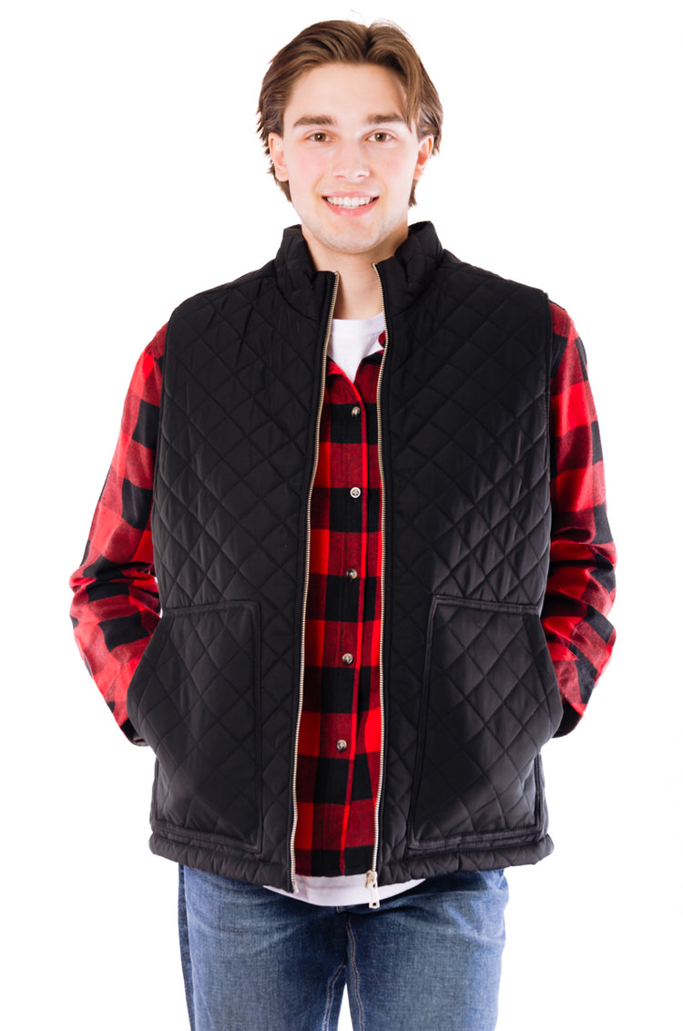 Diamond Quilted Vest - BLK