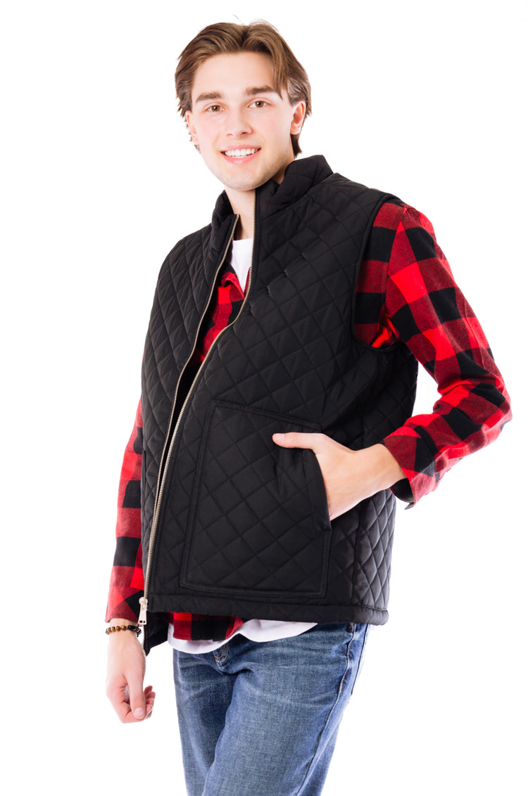 Diamond Quilted Vest - BLK