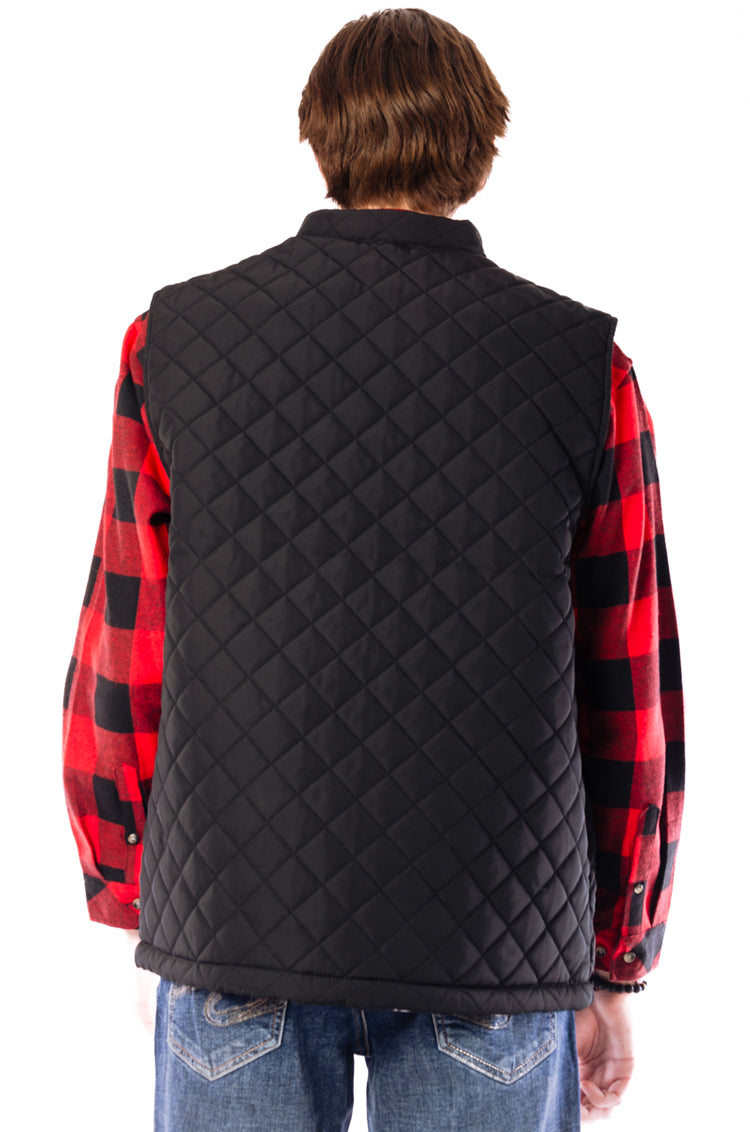 Diamond Quilted Vest - BLK