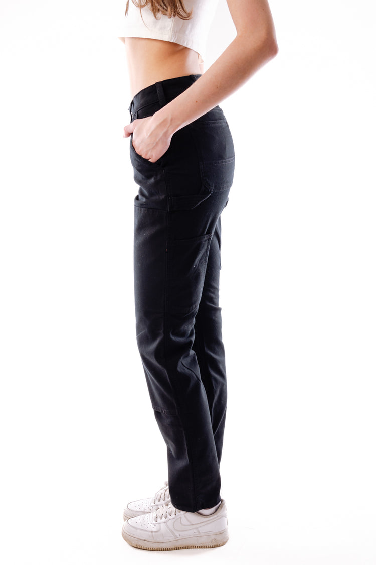 Double-Knee Canvas Pants - BLK