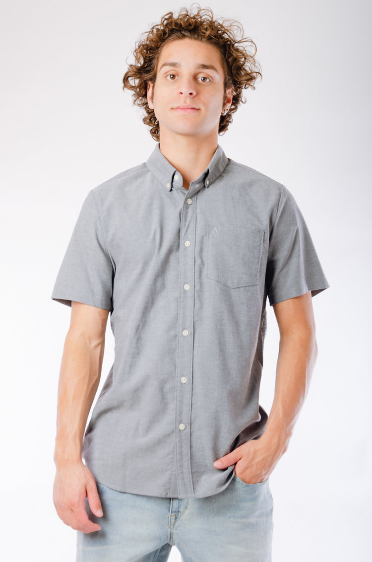 Everett Oxford Short Sleeve Shirt - BLK