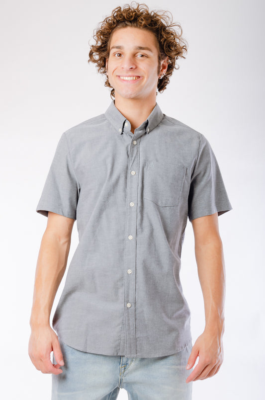 Everett Oxford Short Sleeve Shirt - BLK