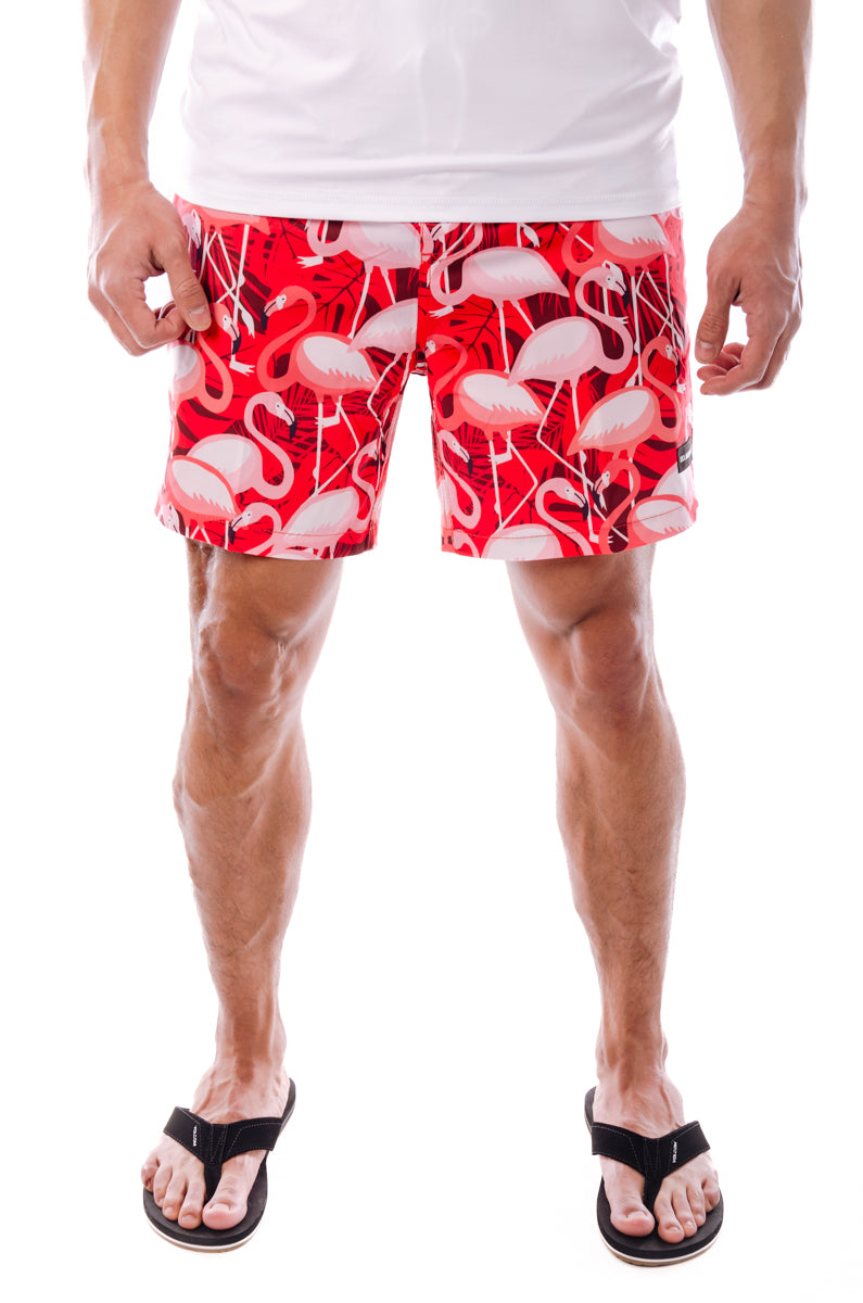 Flamingo Fire Shorts - RED