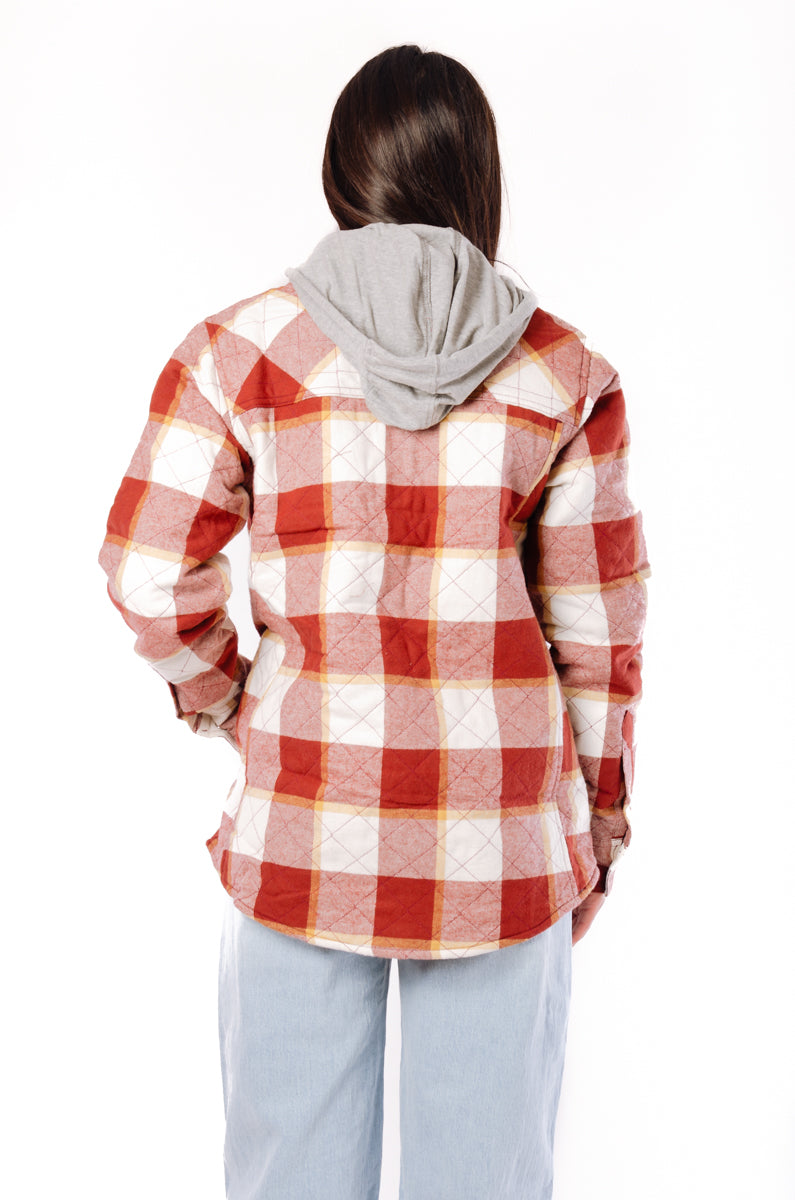 Flannel Hooded Shirt Jacket - BRK