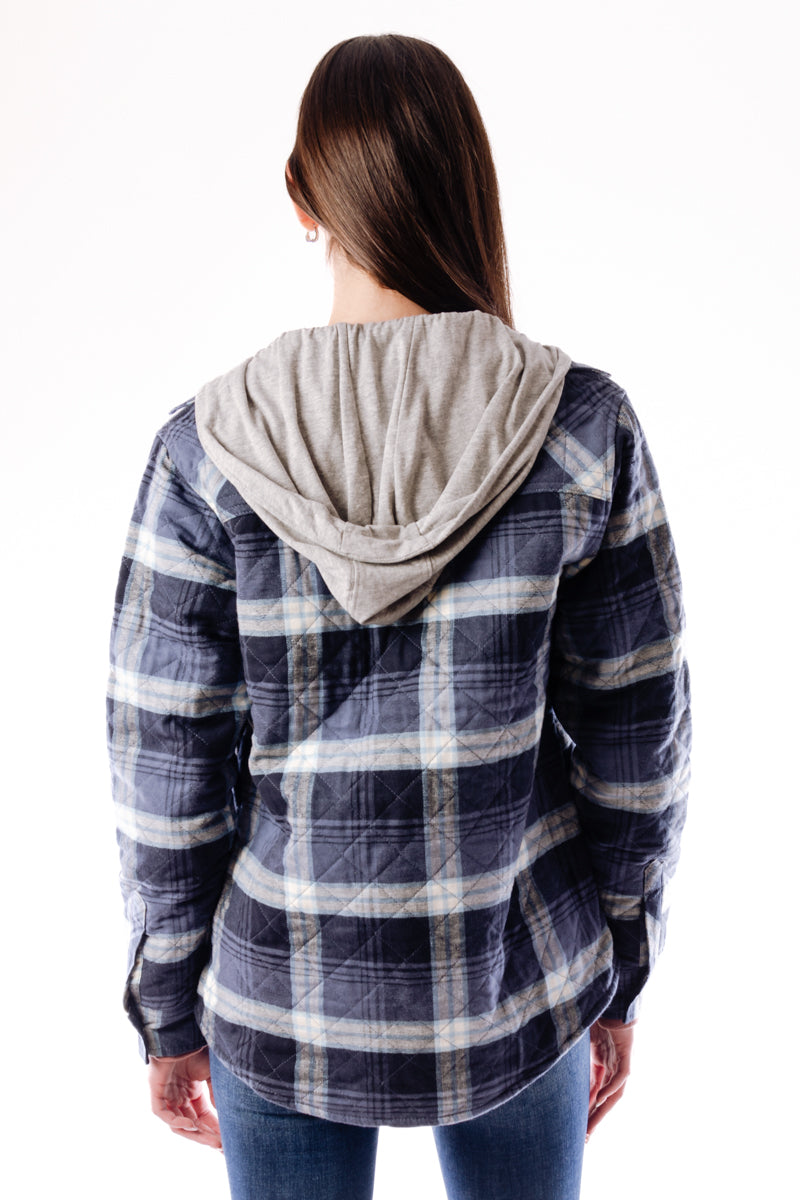 Flannel Hooded Shirt Jacket - IND