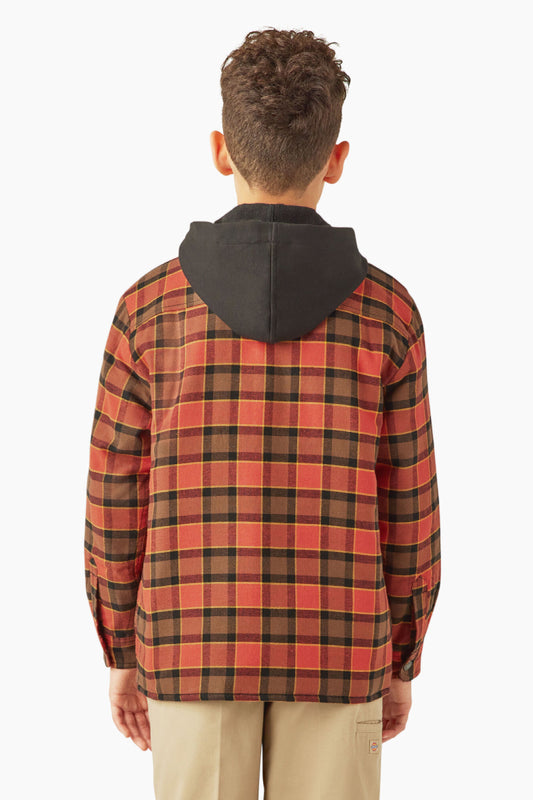 Boys Flannel Shacket - RED