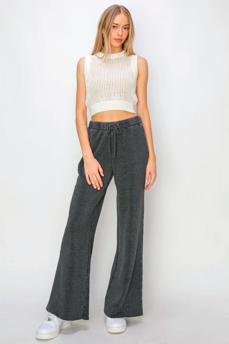 Fleece Flared Pants - BLK