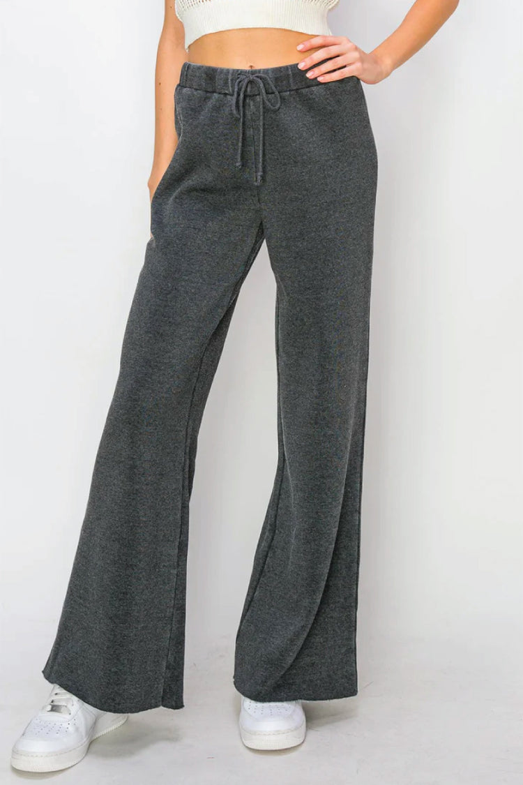 Fleece Flared Pants - BLK