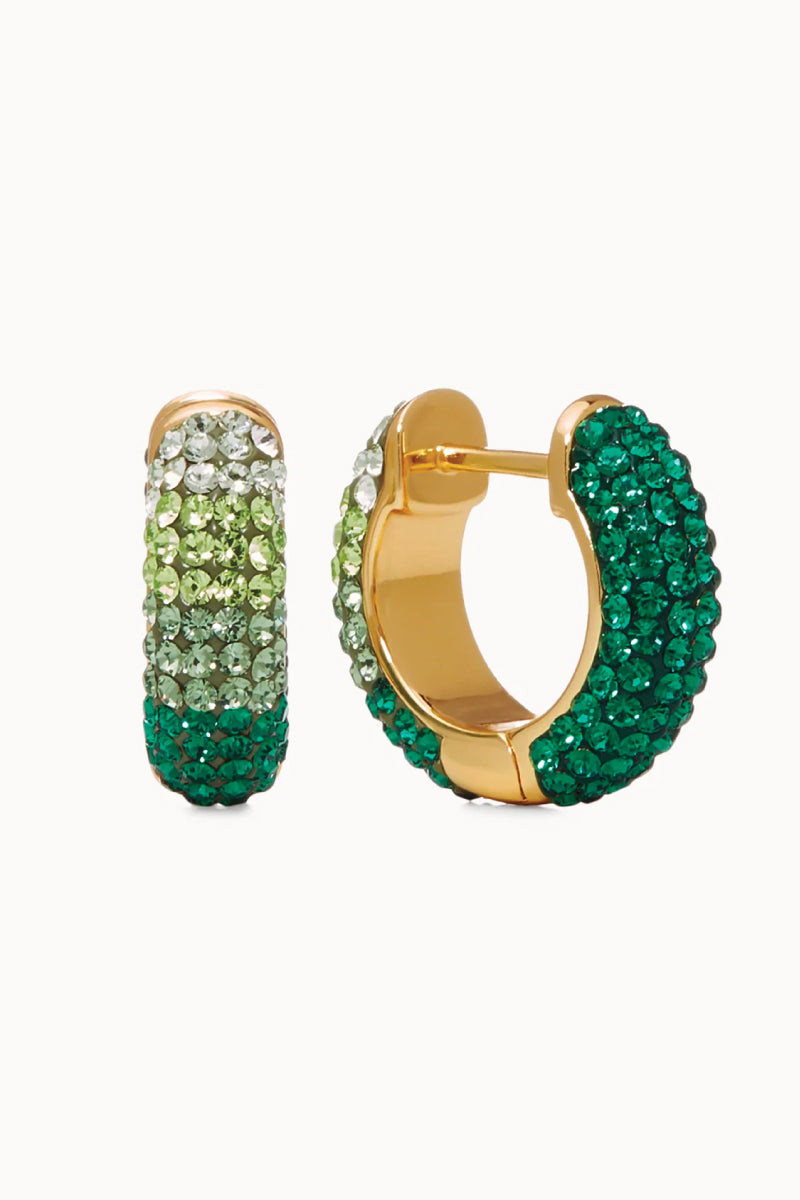 Holiday Sparkle Reversible Hoop Earrings - GRN