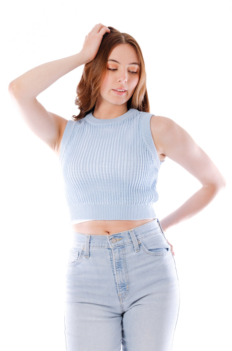 Inaya Knit Crop Top - BLU