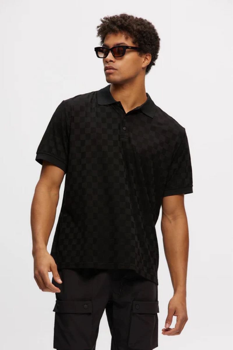 Jacquard Polo - BLK