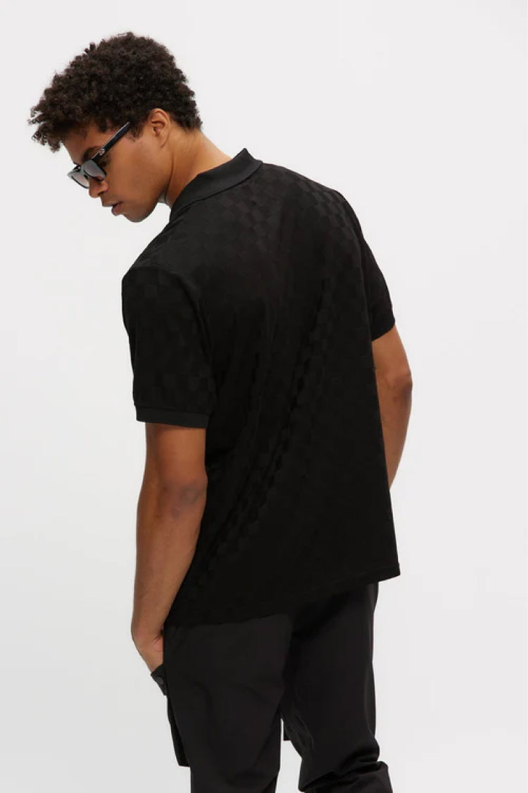 Jacquard Polo - BLK